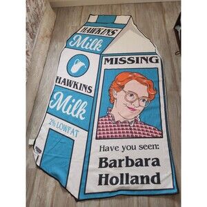 Netflix Stranger Things Where’s Barb Beach Blanket Milk Carton Microfiber